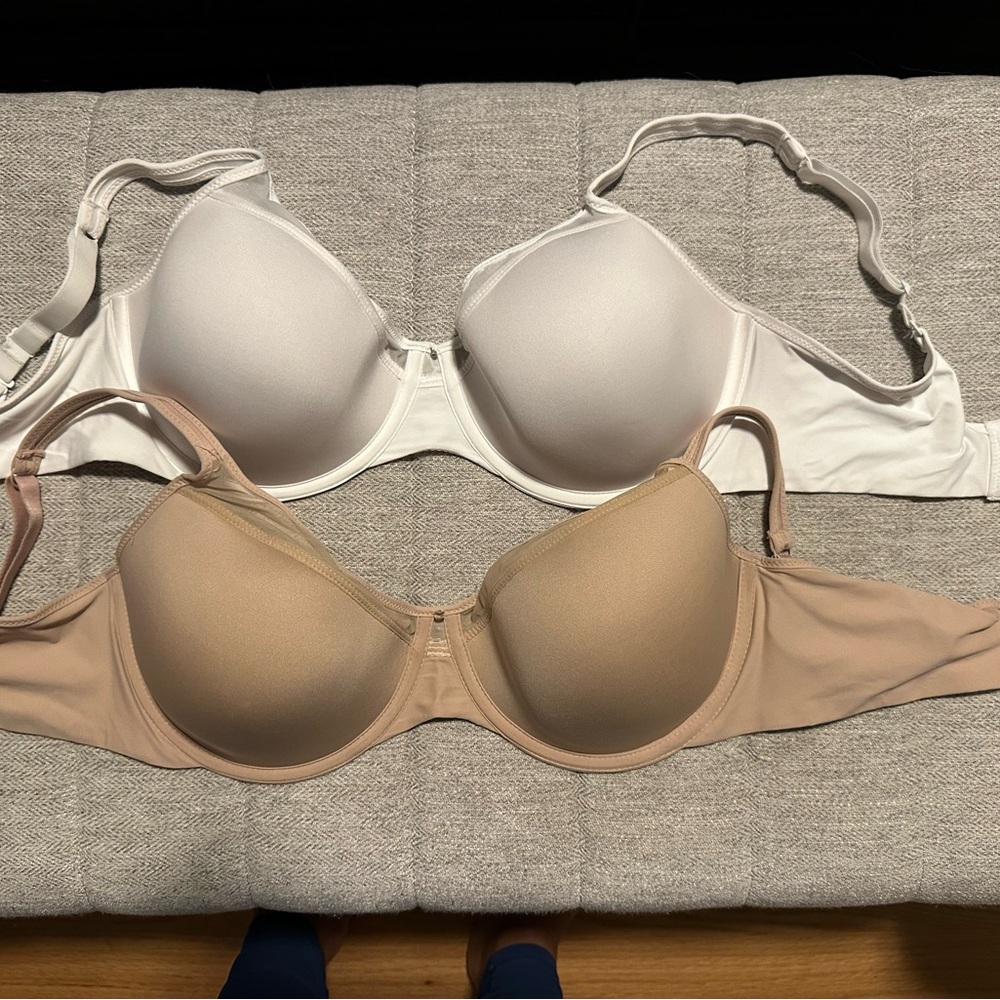 Elegant Women's Intimates Set - White and Tan Bras